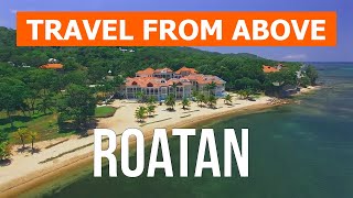 Roatan from drone  Aerial footage video 4k  Honduras Roatan Island from above [upl. by Lammond]