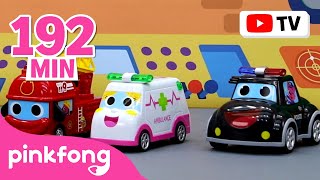 TV for Kids 🚨 Veo Veo🚨 Police Car Compilation  3 HOURS of BEST Car Songs  Pinkfong Car Story [upl. by Monte]