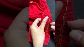 How to tighten elastic waist pants sewingtips [upl. by Inafetse]