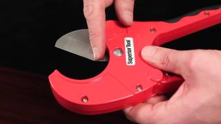 Superior Tool OneHanded 2quot PVC Ratcheting Cutter [upl. by Podvin8]