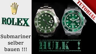 Rolex Submariner quotHulkquot selber bauen  DIYUhrenbauer  ETA Uhrwerk 28242  Tutorial  Eigenbau [upl. by Delos]