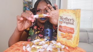 Werthers Pumpkin Spice Soft Caramels ASMR Eating Sounds [upl. by Justina]