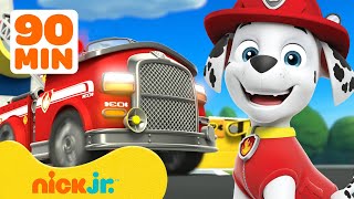 PAW Patrol Marshalls BEST Fire Truck Rescues w Rubble amp Chase 🚒 90 Minutes  Nick Jr [upl. by Edi]