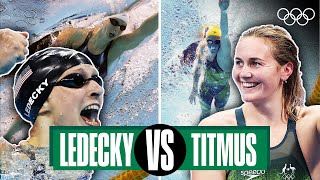 Ariarne Titmus 🆚 Katie Ledecky  Headtohead [upl. by Hsizan]