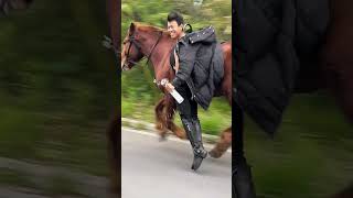 climbed on the horse while running shortsvideo [upl. by Airottiv]