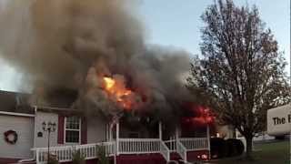 Working House Fire wFireFighter Rescue Great Mills MD [upl. by Adanar589]