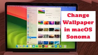 macOS Sonoma How to Change MacBook Wallpaper [upl. by Robb]