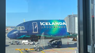 Icelandair 757 Hekla Aurora livery landing in Portland Window seat view [upl. by Eudo195]