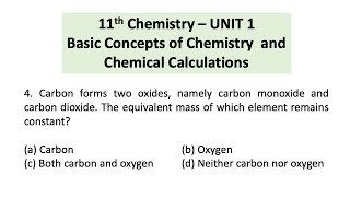 Carbon forms two oxides namely CO and CO2 The eq mass of which element remains constant [upl. by Ecirtap]