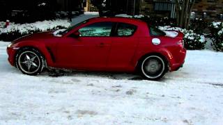 HD Mazda RX8 Tire Spin Ice amp Snow Traction Control Off Stuck Speed Bump [upl. by Rica752]