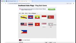 seterra southeast asia flags pin hard 6262 [upl. by Nywloc375]