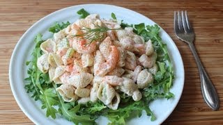 Shrimp amp Pasta Shells Salad  Cold Macaroni Salad with Shrimp Recipe [upl. by Haines]