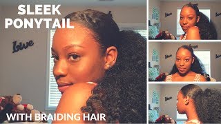 How To Sleek Mid Braided Ponytail  Two Part Ponytail  Beginner Friendly [upl. by Nuahsal]