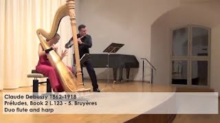 Claude Debussy Préludes Book 2 L1235 Bruyères Dejan Gavric flute Silke Aichhorn  harp [upl. by Saul256]