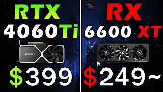 RTX 4060 Ti vs RX 6600 XT  REAL Test in 10 Games 1080p  Rasterization Ray Tracing DLSS 3 FG FSR [upl. by Whyte]