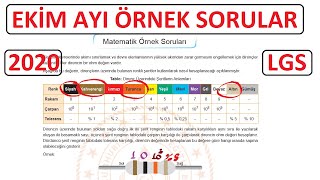 Ekim Ayı Örnek Sorular Matematik [upl. by Hamish]