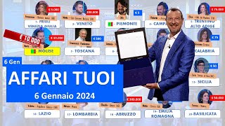 Affari tuoi sabato 6 gennaio 2024 Tutti i concorrenti e i premi [upl. by Suirtimed]