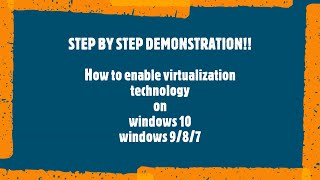 HOW TO ENABLE VIRTULIZATION TECHNOLOGY IN Windows 10 HP laptop [upl. by Ashla482]