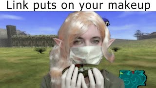 Latex Link does your 💄 makeup ASMR rp cosplay  latex glovesNavi ✨ [upl. by Vey]