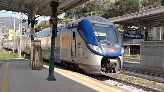 French regional TER train arriving at Ventimiglia station Italy with announcement [upl. by Myrta454]