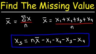 How To Find The Missing Value Given The Mean  Chemistry Test Scores and Statistics [upl. by Orabel]