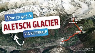 How to get to Aletsch Glacier View Point Hohfluh via Riederalp West [upl. by Aitnas]