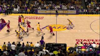 NBA 2k12 Official Gameplay Los Angeles Lakers vs Chicago Bulls Kobe vs Rose HD [upl. by Anelak]