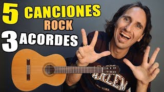 5 grandes canciones de rock fáciles con ¡solo 3 acordes Guitarra acústica para principiantes [upl. by Georgy]