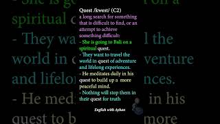 Quest  Advanced Vocabulary Exercises english ydt [upl. by Jolee474]