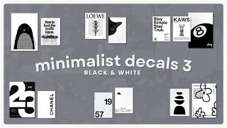 60 minimalist aesthetic decals codes  black and white  Bloxburg  Berry Avenue [upl. by Cirdahc]