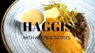 Eating Haggis Neeps and Tatties for lunch in Edinburgh Scotland [upl. by Enohsal]