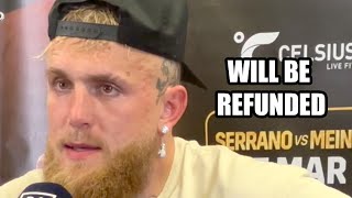 Jake Paul REACTS to Amanda Serrano FIGHT CANCELLED At Last Minute Due to EYE INJURY [upl. by Okajima955]