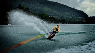 Monoski Wasserski mit Motorboot in Velden am Wörthersee  Mono Wasserski fahren [upl. by Appel619]