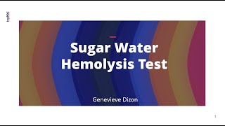 Sugar Water Hemolysis Test [upl. by Faucher684]