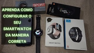 Aprenda como configurar e conectar o relógio smartwatch no celular e ajustar hora e data [upl. by Dinin]