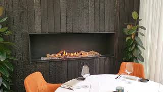 Bioethanol fireplace burning in restaurant Ukiyo [upl. by Armbruster]