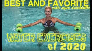 Best Water Exercises of 2020 with Aqua Dumbbells with instructions [upl. by Rhea]