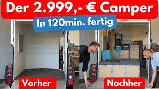 DAS 2999 € WOHNMOBIL in 120 Minuten nagelneu gebaut  Camping zum IKEA Preis [upl. by Fisoi725]