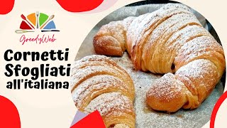 RICETTA CORNETTI SFOGLIATI allitaliana fatti in Casa come al Bar del maestro L Di Carlo [upl. by Korb854]