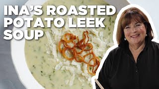 Ina Gartens Roasted Potato Leek Soup  Barefoot Contessa  Food Network [upl. by Adnahsam]