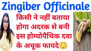 Zingiber Officinale  अदरक से बनी होम्योपैथिक दवा के चमत्कारी फायदे  Zingiber Homeopathic Medicine [upl. by Surazal]