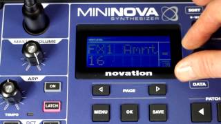 Novation  MiniNova synth tutorial Effects [upl. by Nannoc]