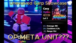 OP META UNIT Level 1 Unevolved Garp Showcase Roblox Anime Defenders [upl. by Ardnoed]