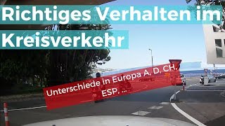 Kreisverkehr Regeln D CH AT  Überblick Europa [upl. by Nieberg694]