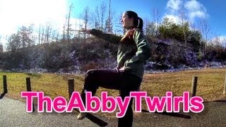 Basic High Step Marching  Novice Baton Twirling  How to Twirl a Baton  TheAbbyTwirls [upl. by Lapotin695]