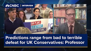 Predictions range from bad to terrible defeat for UK Conservatives Professor [upl. by Annayehc]