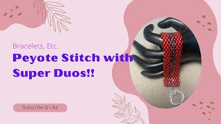 Peyote Stitch with Super Duos [upl. by Neeneg]