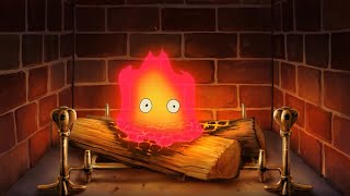 🔥 Warm Fireplace ambience but relaxing music is playing upstairs [upl. by Delaryd]