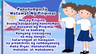 PANUNUMPA SA WATAWAT NG PILIPINAS  Pledge of Allegiance to the Philippine Flag [upl. by Pricilla]