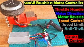 48V 500W Ebike or Electric Bike Brushless Motor Controller with Hoverboard wiring explanation [upl. by Boeke]